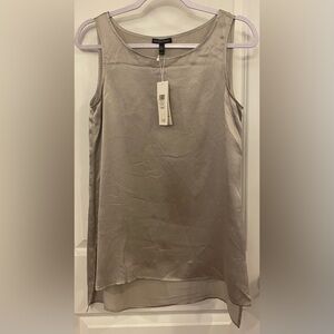 Eileen Fisher Silk Tank Top Sz XS Hammered Silver NWT